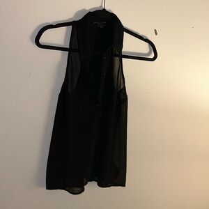 Black sheer button down